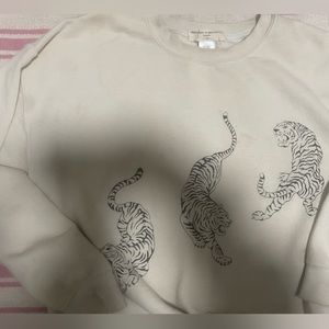 project social t urban outfitters cream tiger crewneck